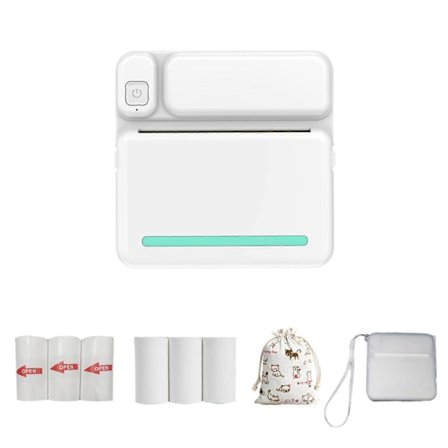 Termiska Bärbara Bluetooth-skrivare 57mm Mini Trådlösa POS Termiska Bildfoto-skrivare för Android IOS Mobiltelefon FLYE1984 (FMY)