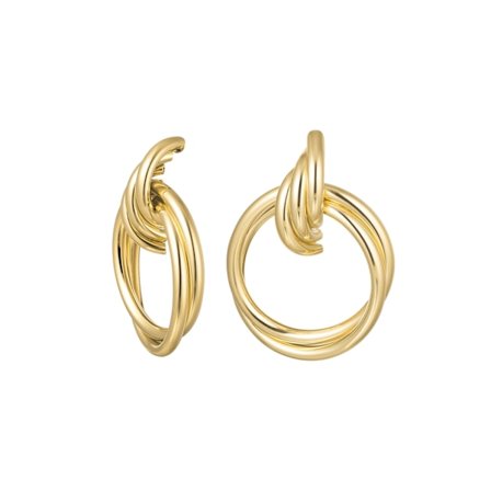 Blanka Statement Örhängen med Dubbla Ringar - Guld