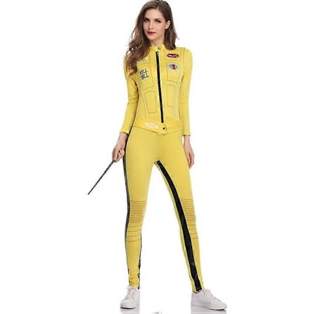 Kill Bill, Bride of Kill Bill, Gul Jumpsuit Cosplay Kostym Gul jumpsuit-FF-