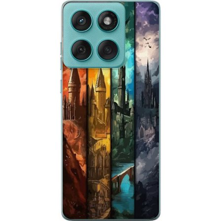 Kompatibelt Mobildeksel til Motorola Motorola Edge 60 Fusion Fire magiske slott i forskjellige elementfarger, episk fantasikunst med ild vann luft og