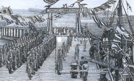 Alderney - 80-året for hjemkomsten - Postfrisk miniark