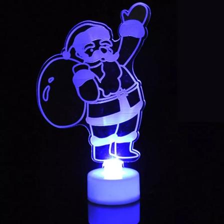 LED Jul Dekoration Natt Ljus Blinkande Jul Jultomt Snögubbe Jul Träd Ljus Lampa
