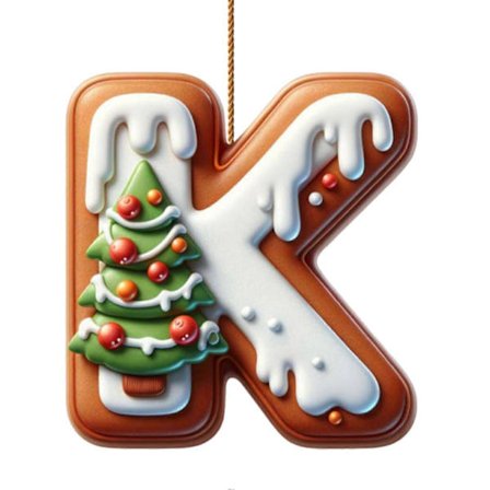 1/26 st Pepparkaksalfabet Ornament 26 Initial Bokstav Polkagris Hänge med Bärmönster Mini Monogram Julgranshängande Dekoration