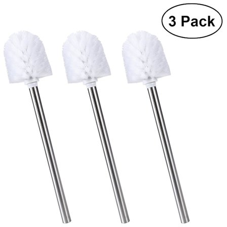 Bestomz 3 stk. Toiletbørstehoved i rustfrit stål til toilet og badeværelse (som vist på billedet)