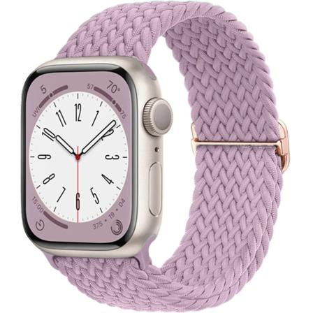 Rem för Apple Watch band 44mm 45mm 49mm 42mm 40mm 41mm 44 mm Elastiskt flätat Solo armband correa Serie 9 8 7 6 5 4 SE Ultra Lavender purple 42mm 44mm