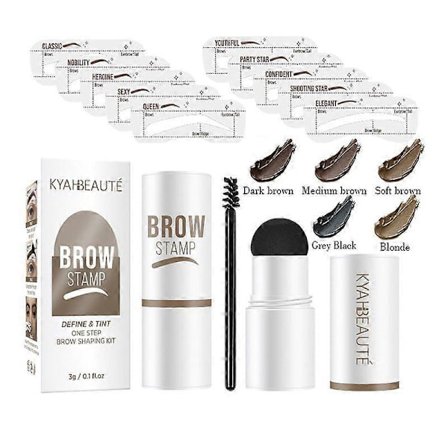 Øjenbryns skabeloner, Øjenbryns stencil kit Øjenbryns stempel, Perfekt Øjenbryns stempel Øjenbryns stencil kit til kvinder, Vandtæt & Langtidsholdbar 