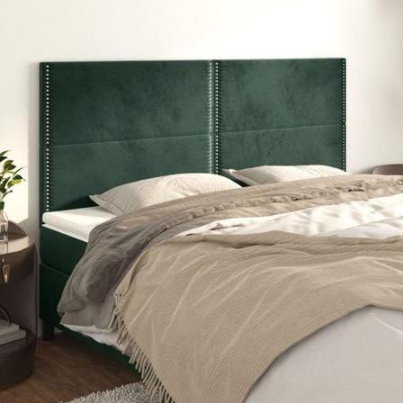 Vidaxl Huvudgavlar 4 St Mörkgrön 100x5x78/88 Cm Sammet Grön