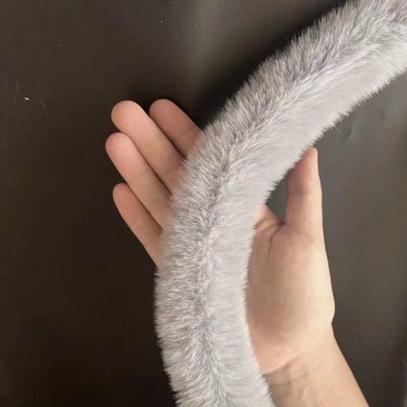 {xjxj} Faux Fur Bånd Tape Fluffy Trim LYSEGRÅ