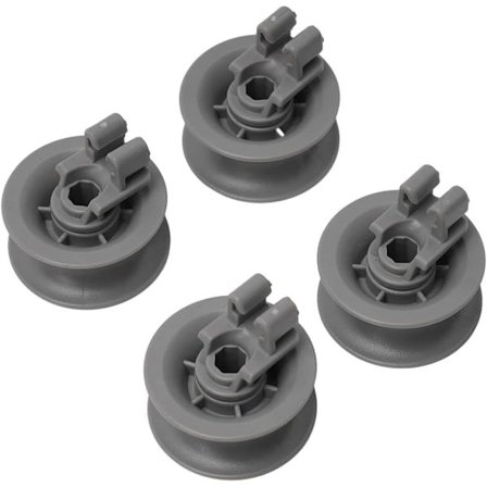 Sarja, jossa 4 astianpesukoneen yläkorin pyörää, yhteensopiva Boschh:n kanssa, metalli, harmaa
