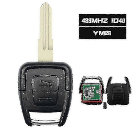 433,92mhz Id40 Chip Fjernkontroll Bilnøkkel 2 Knapper Fob For Opel Zafira Astra A / G Bosch Ts Astra 1999-2005