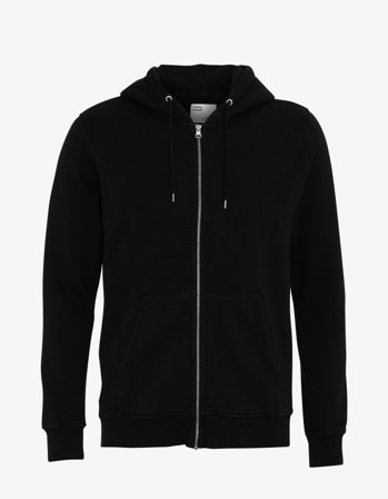 Classic Organic Zip Hood - Deep Black - M