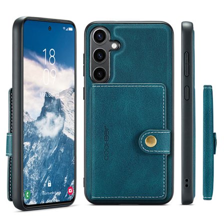 Läderplånbok med magnetiskt hållare för Galaxy S24 Plus