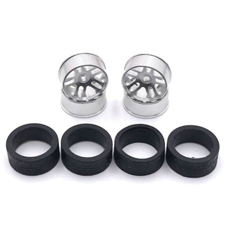 Metallfälgar gummidäck för 284131 K969 K989 P929 Mini-Z Mini-Q Mini-D IW04M 1/28 Fjärrkontrollbil Uppgradering Delar, 5