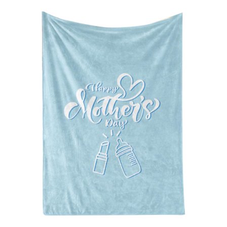 Hyggelig polyesterplaid med glædelig mors dag-tema til mor, 150 x 200 cm