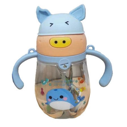 Baby Sippy Cup med tyngd sugrör, övergångsflaska, spillsäker småbarns kopp med handtag