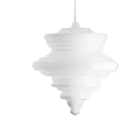 Modern hängande kristallkrona, mjölkvit glas, konjaksglas,Varmt ljus, A -Mjölkvit glas