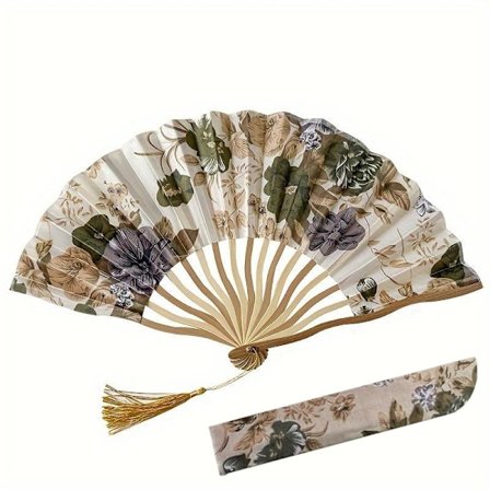 Ventilator - Bølget halvventilator med etui - Hvid/grøn