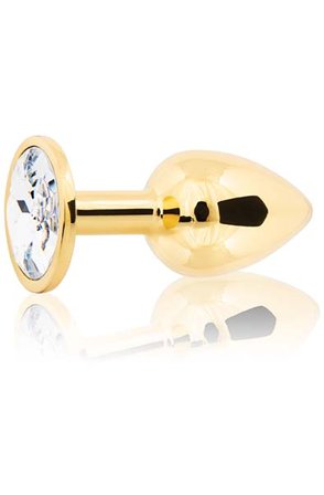 Metal Butt Plug Gold/Klar Klein