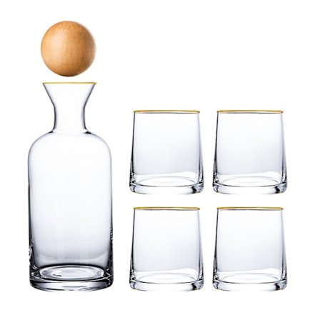 Set Drickskopp Flerfärgat glas Stor kapacitet Vintage Design Praktisk multifunktionell vattenkokare