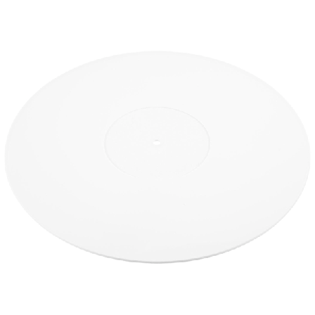 Akryl slipmåtte til pladespiller, kompatibel med vinyl LP pladespillere - 2,5 mm tyk giver strammere bas - 12 tommer plademåtte (hvid)-M