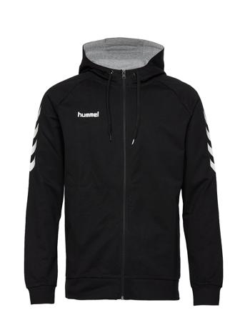 Hmlgo Cotton Zip Hoodie Hettegenser Genser Svart Hummel