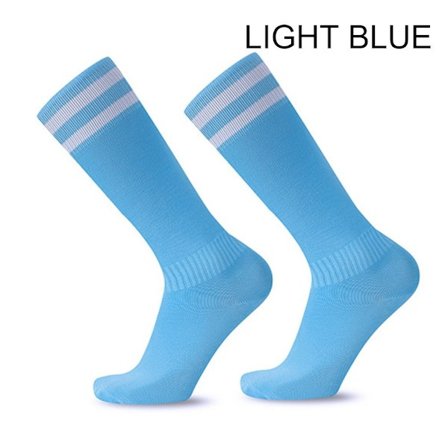 Fodboldstrømper til børn og voksne, knæhøje strømper, sportsfodboldstrømper, lyseblå