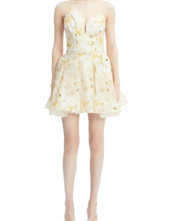 Bardot Abrielle Printed Mini Dress - Yellow - 38