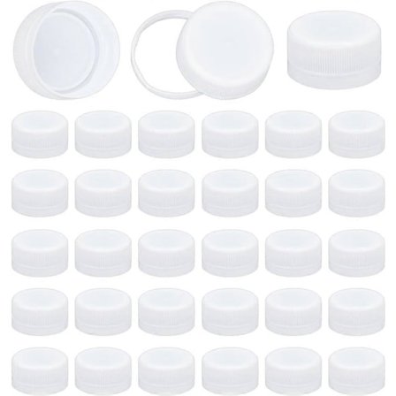 50 stk. plastikflaskehætter, hvide skruelåg, 26 mm indvendig diameter, flaske kande opbevaringslåg, røde plastik manipulationssikre låg, 