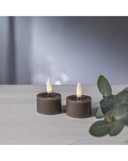 2-pk telys LED Flamme flow 4 x 5 x 5 cm Muldvarp - Star Trading