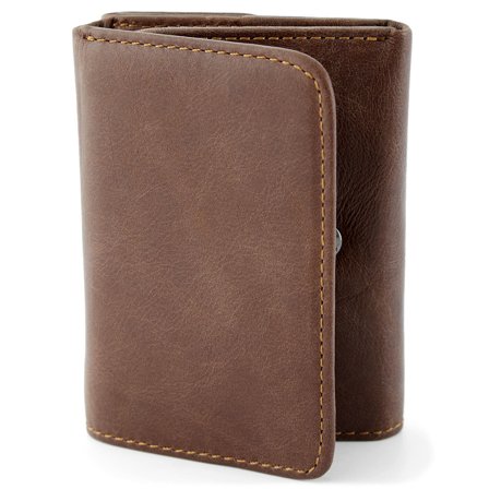 Brown Trifold Multi RFID Leather Wallet for Men - Wallets