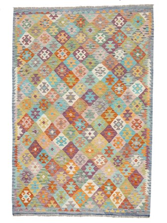 Oriental Kilim Afghan Old Style Rug 204X297 Wool, Afghanistan