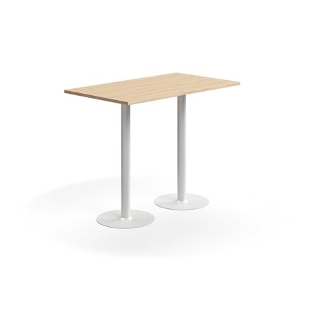 Bar table VERTICUS, 1400x800x1100 mm, oak/white
