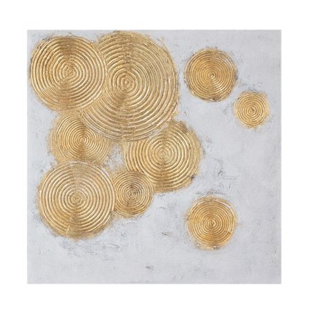 Seinätaide canvasille – kultateksturoitu, 82x82 cm, valkoinen kehys