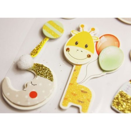 Präglade glitterklistermärken - Baby