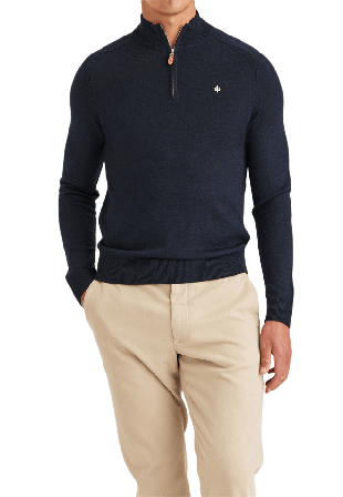 Morris Merino John Zip Tröjor Herr Blå L