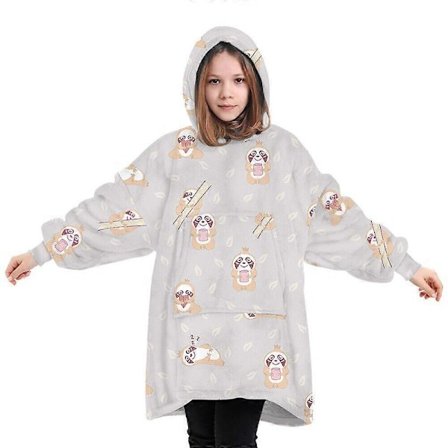 Lasten ylisuuri jättiläinen huppuhuopa fleece-collegepaita