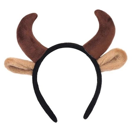 Plysj Ku Ører og Horn Hårbøyle Morsom Dyr Cosplay Party Kostyme Hodebånd