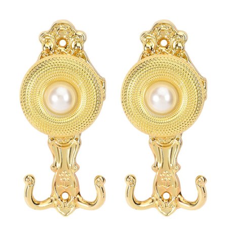 1 Pari Metallihelmillä Koristellut Verhokoukut Seinäkiinnitys Tupsu Verhon Solki Koukku Monikäyttöinen Seinäkoukku (kulta)