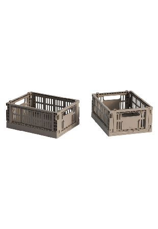 HAY Colour Crate Mini Set of 2 Warm grey Förvaring Grå