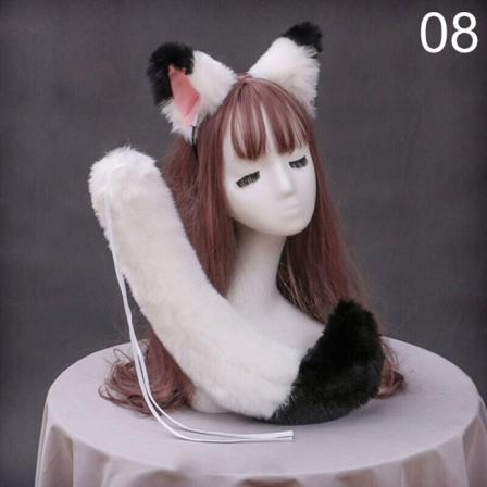 Ræv Ulv Dyr Cosplay Kostume Ører Hale Sæt Hårnål Plys