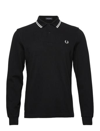 Ls Twin Tipped Shirt Black Fred Perry