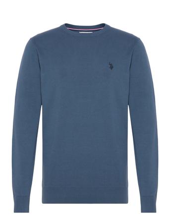Uspa Knit Adair Men Tops Knitwear Round Necks Blue U.S. Polo Assn.