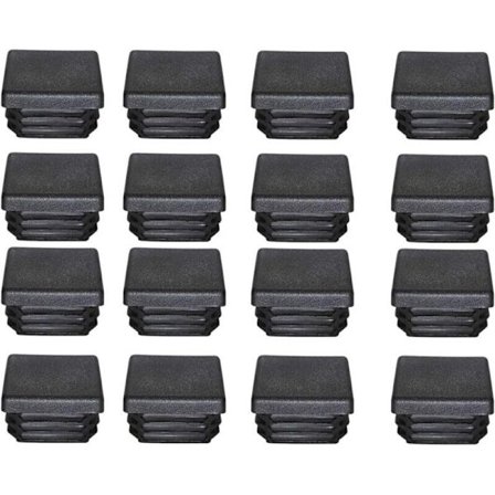 Kampanje, Plastplugg 40x40mm Svart Firkantet Rør Endekappe Plast Endekapsler Blindplugger for Trampoline Møbelføtter 16PCS,--