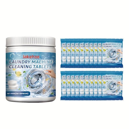 20 st Brusande Rengöringstabletter för Tvättmaskin - Fläck- och Smutsborttagning, Inga Rester, Citronformaldehydformel för Trummaskiner
