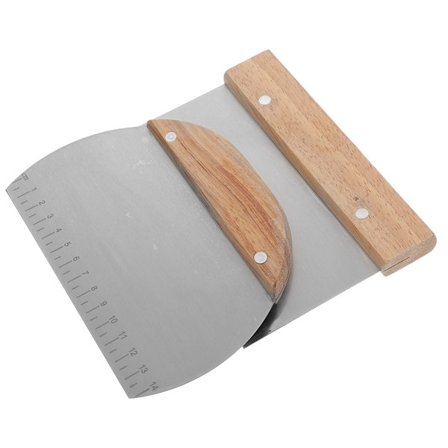 2 st rostfria degskrapor med skala och trähandtag Arbetsbänk degspatel Köksverktyg för pajbröd Pizza