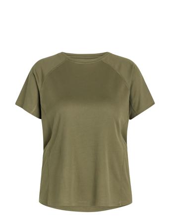 Women Sports T-Shirt T-shirt Top Khaki Green ZEBDIA