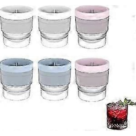6 st Isbollsformar, Silikon Isbollsmakare, Runda Iskubformar för Whisky, Cocktails och Läsk, Stor Sfärisk Iskubform för Hem och