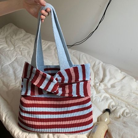 Strikkede håndtasker Crossbody-taske LYSEBLÅ