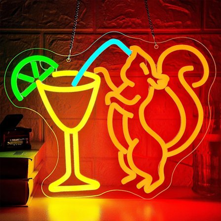 Egern Cocktail Neonskilt til Vægdekoration Dæmpbar Egern Drikke Neonlampe til Mandehule LED Bar Lysskilt