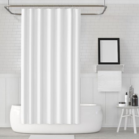 Duschdraperi, med 8 rostfria krokar, 100x180CM